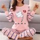 thumbnail image 4 of Autumn 2pieces Pyjamas Set Women Thin Sexy Sleepwear Lovely Home Suit 2023 Round Neck Girls Sleepwearlong Sleeve Pajamas, 4 of 4