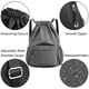thumbnail image 4 of Mochila con cordón, bolsa deportiva para gimnasio, bolsa de viaje para yoga, para mujeres y hombres, bolsa de gimnasio impermeable, mochila de día, gris, 4 of 6