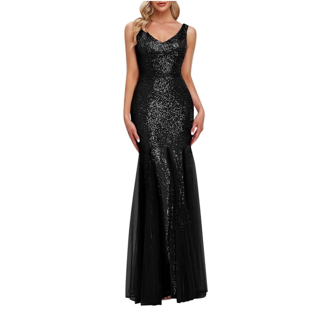 Babysbule Liquidation Robe d'Été pour Femme Robe Aguichant pour Femme Robes de Soirée Robes de Soirée Col en V Sans Manches Robe de Fête Boîte de Nuit