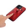 thumbnail image 6 of Elehold Luxury Leather Hand Strap Card Slot Case Compatible with iPhone 14 6.1 Inch with Camera Protection Card Slot Shockproof Kickstand Lanyard for iPhone 14 6.1 inch Red, 6 of 18