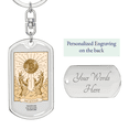 thumbnail image 2 of The Bitcoin Crypto Stainless Steel or 18k Gold Premium Swivel Dog Tag Keychain, 2 of 16