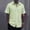 Green, variant on VgaVtl Summer Mens Turn Down Collar Shirts Beach Short Sleeve Mens Tops Leisure Vacation Button Plain