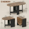 thumbnail image 3 of HOMCOM Foldable Dining Table, Oval Drop Leaf Table for Kitchen, Dining Room, 3 of 10