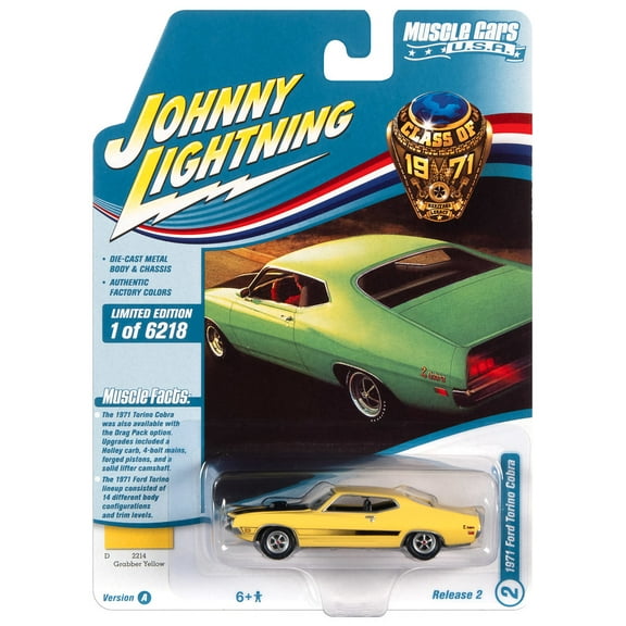 Johnny Lightning JLMC026 Muscle Car VER A 1971 Ford Torino Cobra Yellow