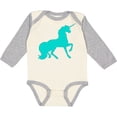 thumbnail image 3 of Inktastic Aqua Unicorn Boys or Girls Long Sleeve Baby Bodysuit, 3 of 5