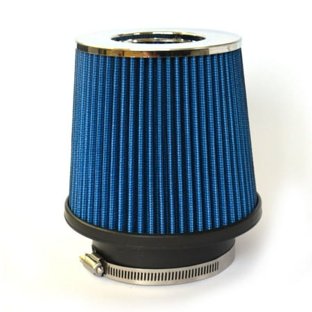 - Ktaxon 3Inch Chrome Inlet Short Ram Cold Air Intake Round Cone Air Filter Blue