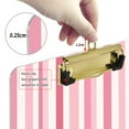 thumbnail image 4 of Plastic Clipboard Acrylic Hanging Clip Board with Gold Low Profile Office School Supplies 12.5x9 Pink Striped, 4 of 9