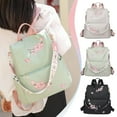 thumbnail image 4 of Stylago Women's Fashion Backpack with Embroidery Flower Students Schoolbag Zipper Daypack Detachable Strap Crossbody Bags Black, 4 of 6