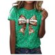 thumbnail image 1 of Blusas de Manga Corta para las Mujeres, Moda Impresa Cuello Redondo Camiseta Superior, Ligero Poliéster Casual, 1 of 5