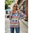 thumbnail image 6 of Anbech Color Contrast Womens Hoodie Tops Stitching Causal Sweatshirt Long Sleeve Drawstring Hooded, 6 of 8