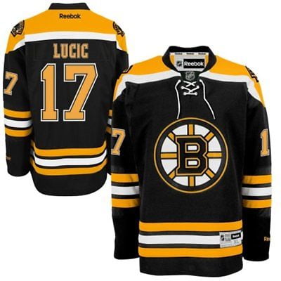 Youth Milan Lucic Boston Bruins NHL Reebok Black Home Premier (Best Non Nhl Jerseys)