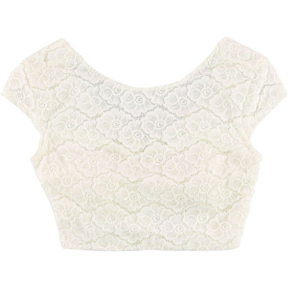 Teeze Me Womens Padded Pullover Blouse, White, Juniors, 3/4