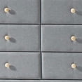thumbnail image 4 of Transitional Style Wood and Fabric Upholstery Dresser with 6 Drawers, Gray, 4 of 5