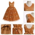 thumbnail image 7 of IDOPIP Embroidery Flower Girl Lace Tutu Dress for Kids Wedding Pageant Birthday Party First Communion Dresses Princess Bridesmaid Ball Maxi Gown 11-12 Years Orange, 7 of 7