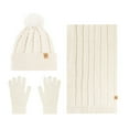 thumbnail image 4 of Women's Scarf Hat And Gloves Set Women'S Winter Solid Color Warm Cycling Ear Knitted Hat Scarf Glove 3 Piece Set, Women's Accessories Scarf ,Hat,& Gloves, 4 of 4