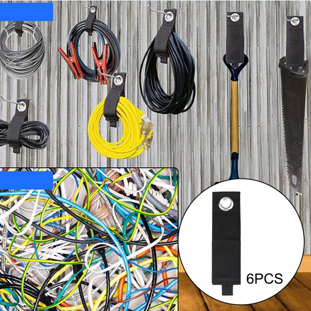 Support de Rallonge, Sangles de Rangement Robustes (Tailles Assorties), Enveloppe de Rallonge pour Garage, Tuyaux, Corde, RV, Bateau, Outils
