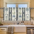 thumbnail image 4 of Ryvnso Bohemia Art Flower Curtains Sets Short Curtain Rod Pocket Half Window Cafe Farmhouse Tier 2 Panels 57"W x 36"L, 4 of 7
