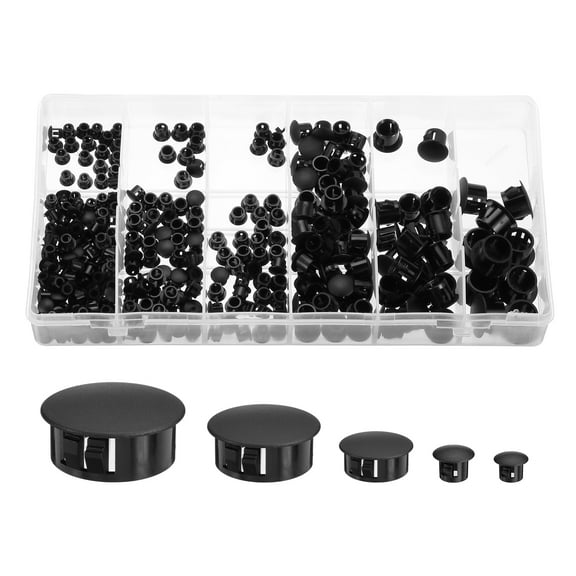 300pack Plastic Hole Plug, 5-Sizes Nylon Caps-Snap in Locking Hole Plugs