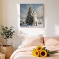 thumbnail image 4 of Canvas Wall Art Winter Christmas Canvas Art Print Tree Polar Bear Snowy Scene Pictures Wall Decor for Living Room Bedroom Artwork Decorations Stretched Framed Ready to Hang 10"x10", 4 of 9