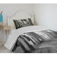 thumbnail image 4 of Ambesonne Black and White Quilted Bedspread Set 2 Pcs, Dark Alleyway, Twin Size, Black and White, 4 of 6