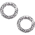 thumbnail image 1 of 2 piezas de anillos de resorte de estilo tibetano, cierres a presión texturizados de acero inoxidable, clips de anillo en O de calibre 6, ganchos a presión, cierres de hebilla de llavero de resorte, 1 of 9