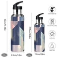 thumbnail image 2 of Yayeee 20oz Insulated Water Bottle Double Wall Stainless Steel with Flip Straw Lid, Pink Stripes, 2 of 7