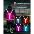 thumbnail image 3 of USB Rechargeable LED Safety Vest, 5-Color 3-Mode Light Up Reflective Vest for Running Cycling Night Work, Adjustable Hi-Vis Gear for Adults & Kids, 3 of 10