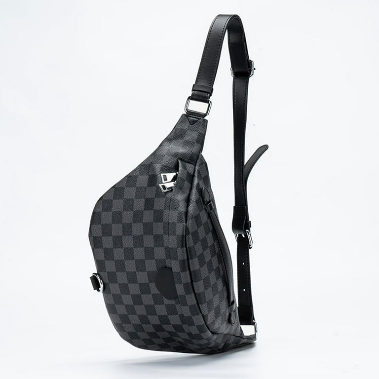 LUXUR Fashion Men Women Bags Belt Bag Checkered Packs Crossbody Pack Bum  Bags,Sling Packs ,Travel Sport Checkered Belt Bags Waist Bag Black  Checkered 