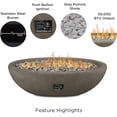 thumbnail image 4 of Real Flame Riverside 58" Oval Concrete Propane Fire Pit in Glacier Gray, 4 of 6