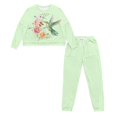 thumbnail image 4 of SCRAWLGOD Hummingbird Pajamas for Womens Floral Pjs Women Long Sleeve 2 Piece Outfit Crewneck Jogger Pj Sets for Women Size XL Casual Women Sleepwear, 4 of 7