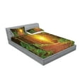 thumbnail image 2 of Ambesonne Forest Fitted Sheet & Pillow Sham Set, Pathway to Timberland, Full, Green Brown, 2 of 2