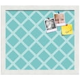 thumbnail image 2 of PinPix 15x13 Custom Cork Bulletin Board Diamond Modern Pattern Aqua White Poster Board Has a Fabric Style Canvas Finish, Framed in Diamond Modern Pattern Aqua White, by ArtToFrames (PinPix-1799), 2 of 5