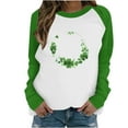 thumbnail image 4 of Gamivast St Patricks Day Sweatshirt for Women Plus Size Leaf Clover Raglan Long Sleeve Tshirts Vintage Crew Neck Going out Tops St Patricks Day Outfits, 4 of 5