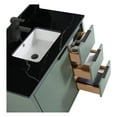 thumbnail image 3 of Fine Fixtures Opulence Collection 36 in. W x 18 in. D x 33 in. H Bathroom Vanity in Mint Green with Black Marble Sintered Stone Sink - Black hardware, 3 of 7