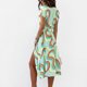 thumbnail image 5 of Vestidos estampados de manga corta con cuello en V casuales de verano para mujer Fridja bnh2822, 5 of 5