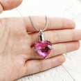 thumbnail image 2 of Purple "Always in My Heart" Rhinsestone Heart Cremation Urn Necklace for Ashes Urn Jewelry Memorial Pendant with Free Fill Kit and Gift Box, 2 of 12
