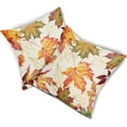 thumbnail image 2 of Fall Leaf Pillow Covers - 18x18 Inch Set of 2 Maple Leaf Throw Pillowcase linen Square Light Orange Fall Decor Thanksgiving Cushion Cover for Sofa Bedroom Indoor Party, 2 of 6