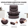 thumbnail image 6 of CONCETTA Ergonomic Executive Office Chair - High Back PU Leather Desk Chair with Adjustable Lumbar Support, Soft Padded Seat, Swivel & Rolling Wheels, Brown, 6 of 6
