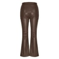 thumbnail image 5 of Lenpel Flared Leather Pants for Women Elegant High Waisted Stretchy Bell Bottom Pants Trendy Bootcut Trousers, 5 of 6