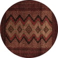 thumbnail image 1 of Ahgly Company Indoor Round Southwestern Brown Country Area Rugs, 4' Round, 1 of 4