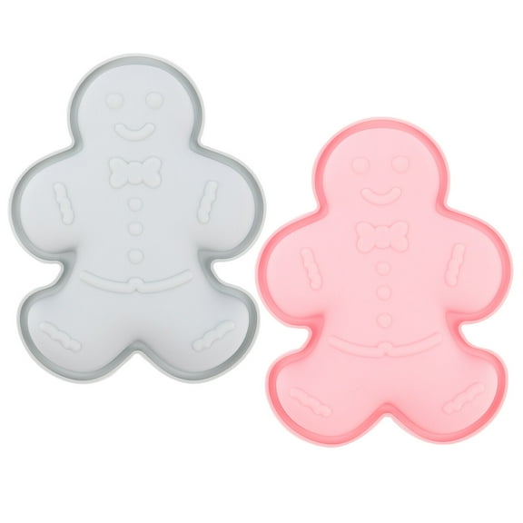 TEHAUX 2-Pack Gingerbread Man Baking Molds Set, Non-Stick Easy Release, Perfect Kitchen Bakeware for Holiday Cookies