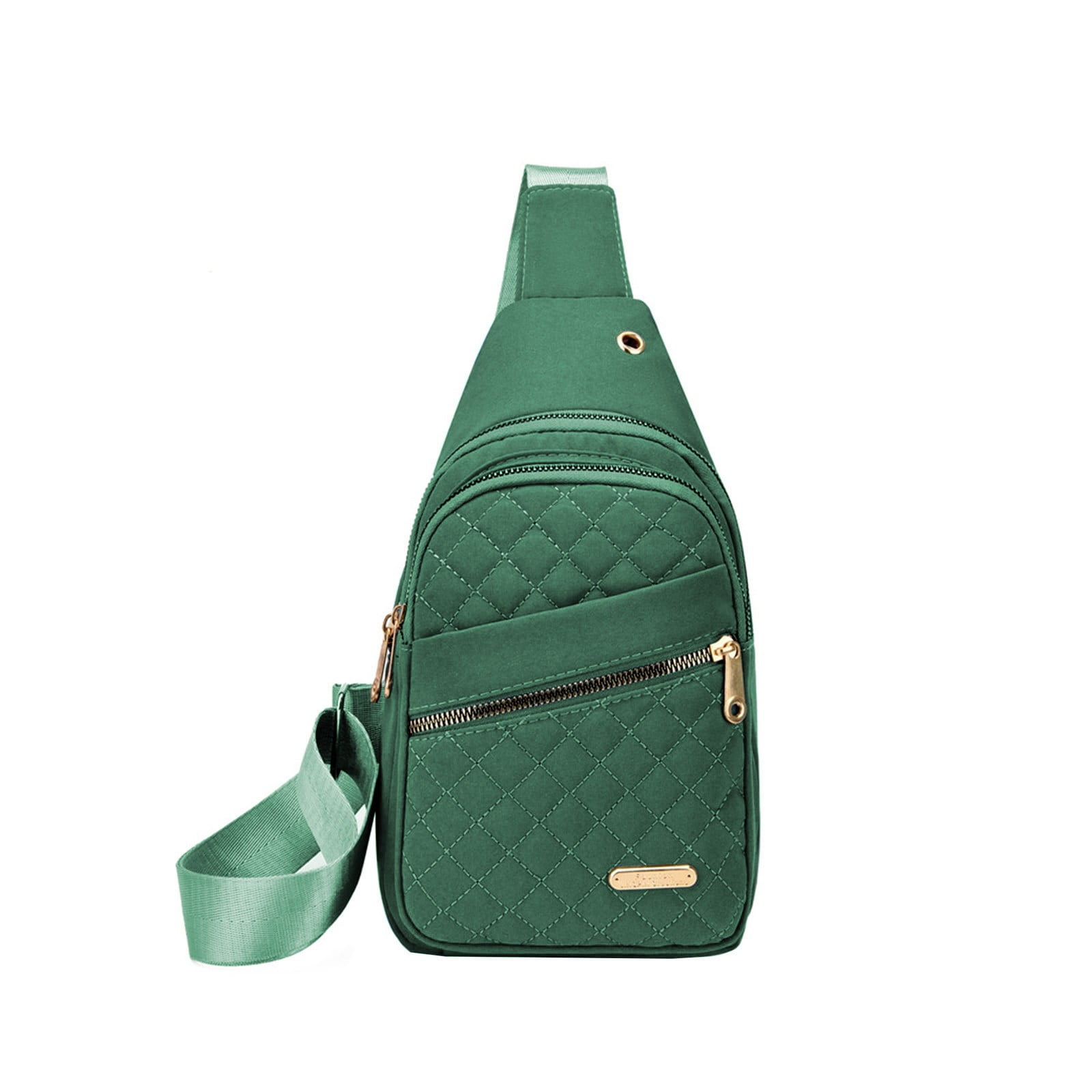 Embellished Embroidery Shoulder Backpack Large Capacity Waterproof Bag Diagonal Multi Purpose Backpack For Everyday Shopping And Short Trip Carrying Green