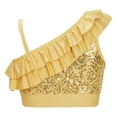 thumbnail image 2 of YONGHS Kids Girls Shiny Sequined Crop Top Jazz Modern Dance Tank Vest Dancewear 6-14 Gold 14, 2 of 7