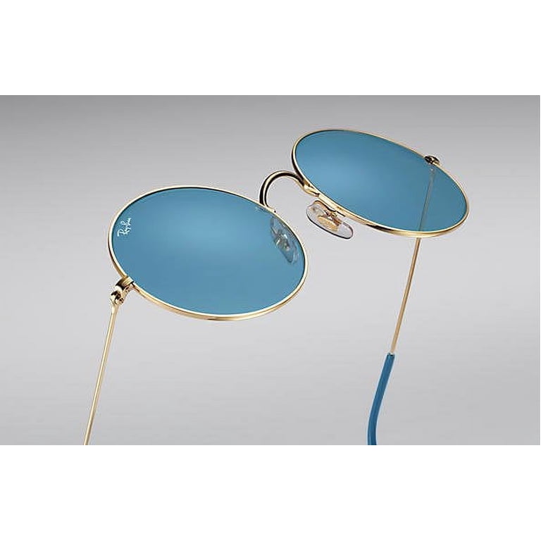 Ray-Ban RB3592 Ja-Jo Round Sunglasses, Gold/Blue Mirrored, 55 mm