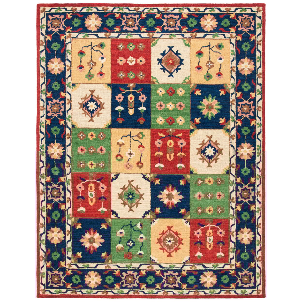 SAFAVIEH Heritage Cory Tribal Wool Area Rug, Green/Red, 8' x 10'