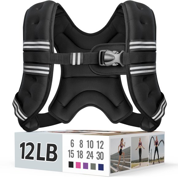 Chaleco lastrado Zeerun de 5,5 kg con franjas reflectantes ajustable