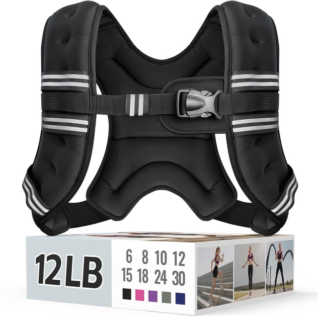 Chaleco lastrado Zeerun de 5,5 kg con franjas reflectantes ajustable