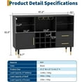 thumbnail image 4 of Bar Cabinet with LED Lights & Charging Station, 47 Inch Kitchen Buffet Sideboard with Storage Drawers, Wine Rack & Doors, Modern Liquor Cabinet for Living Room, Dining Room, Home, 4 of 6