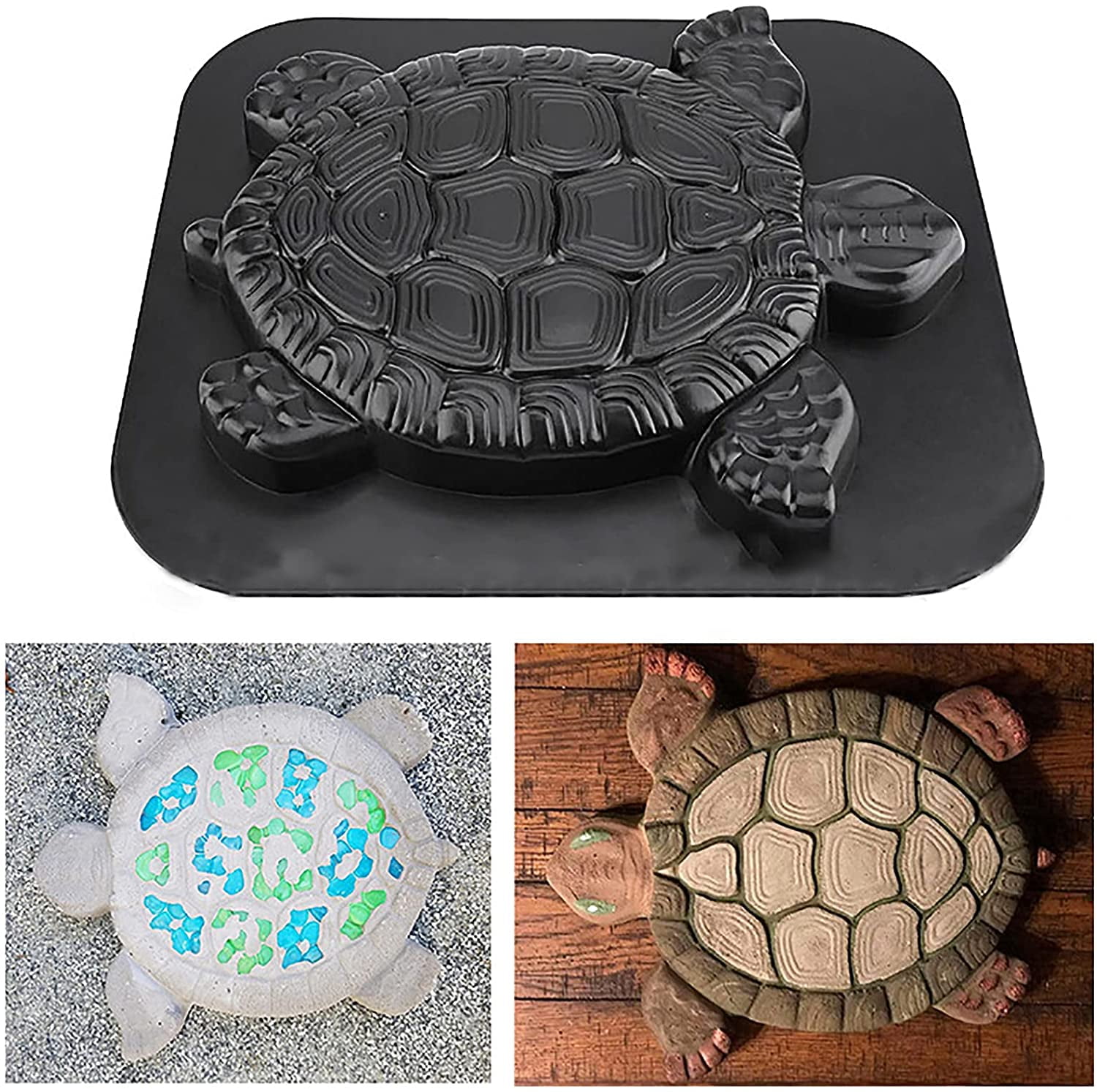 Turtle Stepping Stone Mold for Garden Stepping Stone Mold Garden Lawn Path Paver Walk Stepping Stone Molds for Concrete Reusable 