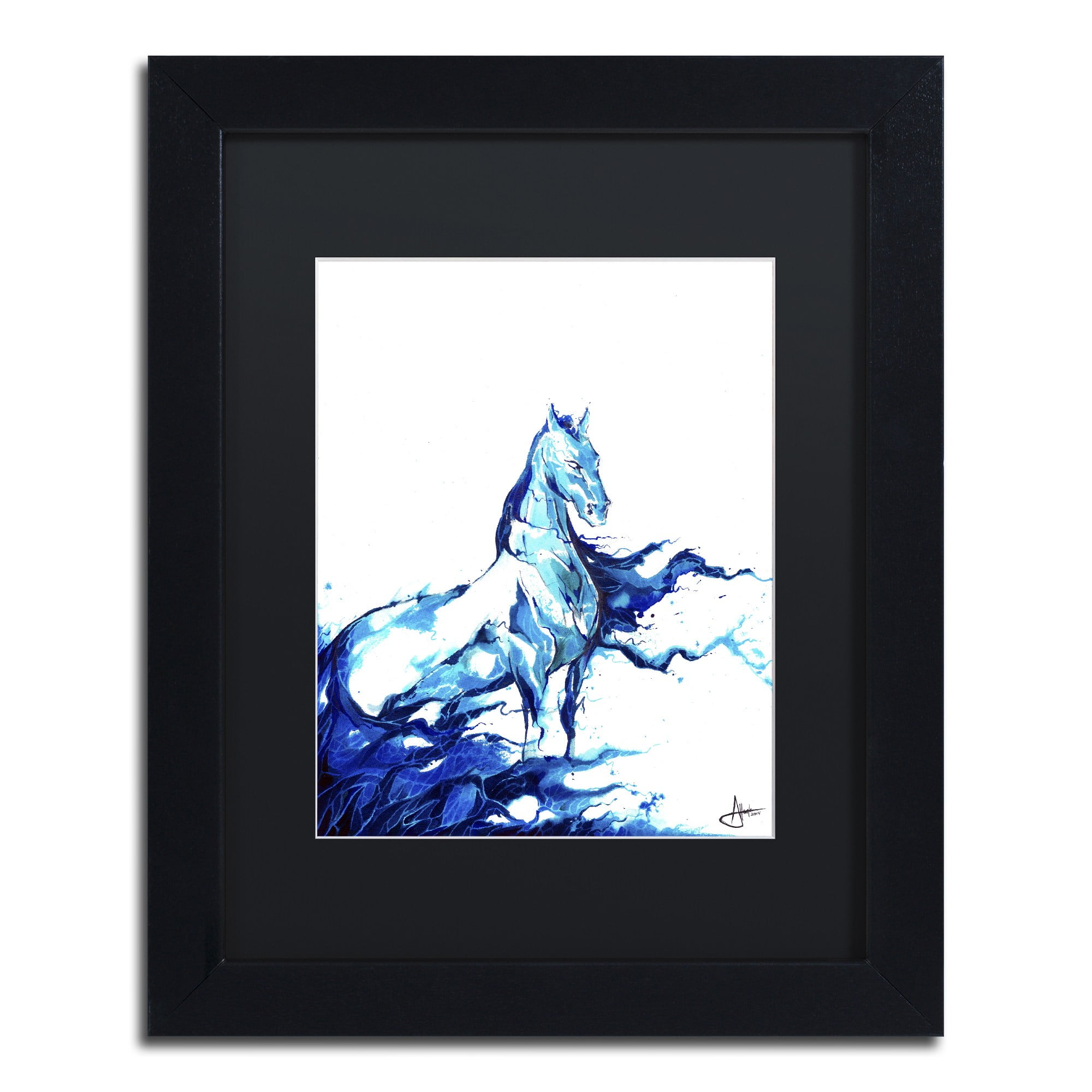Poseidon' Canvas Art by Marc Allante, Black Matte, Black Frame